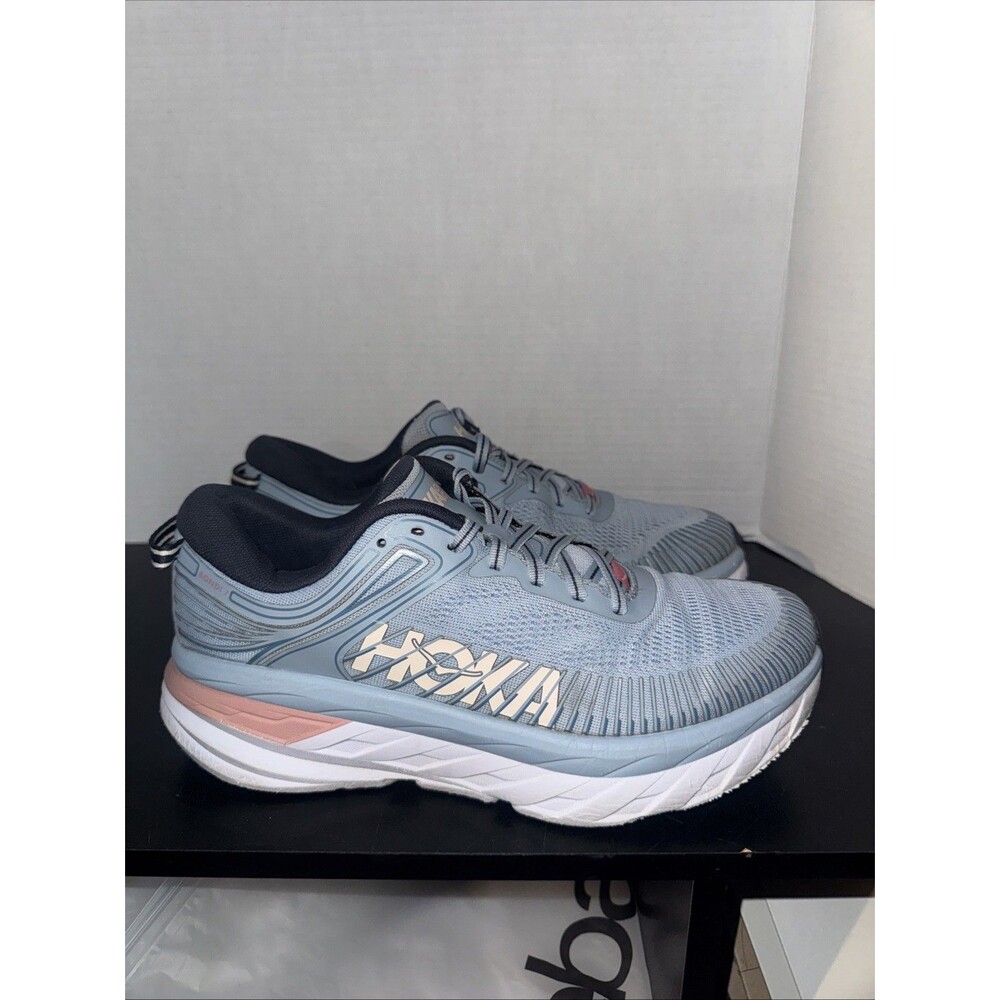 Hoka One One Bondi 7 Women's Size 9.5 US Blue Fog Running Shoes 1110519BFBG